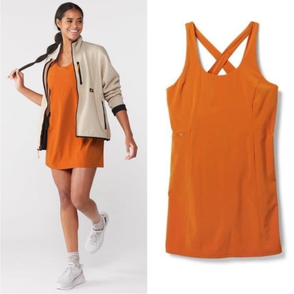 REI Co Active Pursuits Training Athletic Dress XL Orange Pickleball Golf Hiking